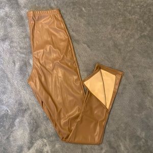 PLT Split Hem Faux Leather Pant